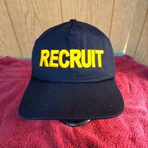 Vintage Recruit Cap Hat Snapback Military Police FBI Rainbow 6 Siege Made in USA